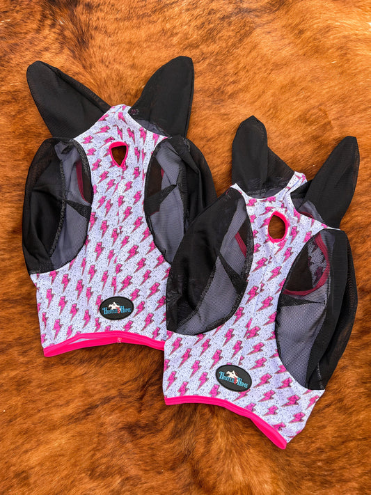 Pink Bolt Fly Mask