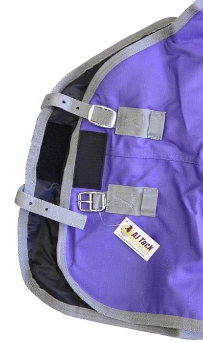 AJ Tack 1200D Waterproof Turnout Horse Blanket with Hood - Purple