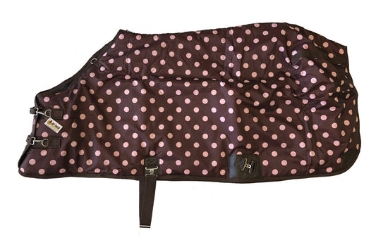AJ Tack 420D Stable Blanket - Brown with Pink Dots